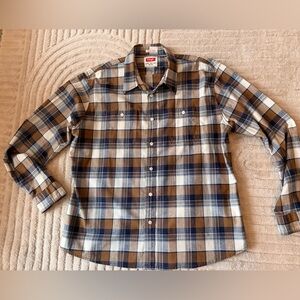 Wrangler Casual Plaid Shirt - Blue and Brown